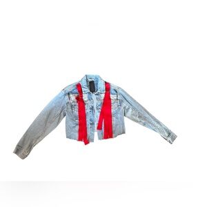 Carmar Women’s Size Small Distressed Finlay Cropped Jean‎ Jacket NWT